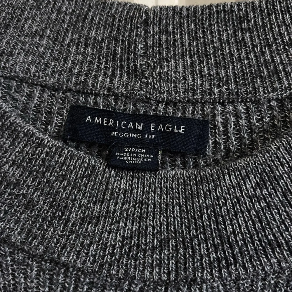 AE Charcoal and Tan Stripped Sweater - Picture 2 of 2